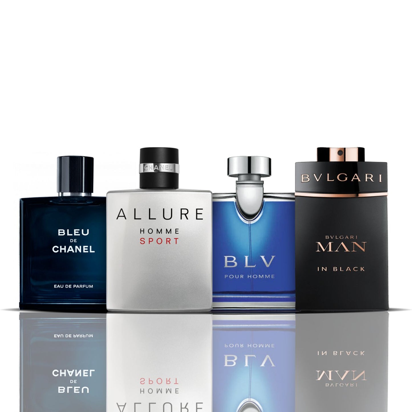 Zestaw 4 perfum – Bleu de Chanel + Allure Sport + BLV + Bvlgari Man in Black 100ML