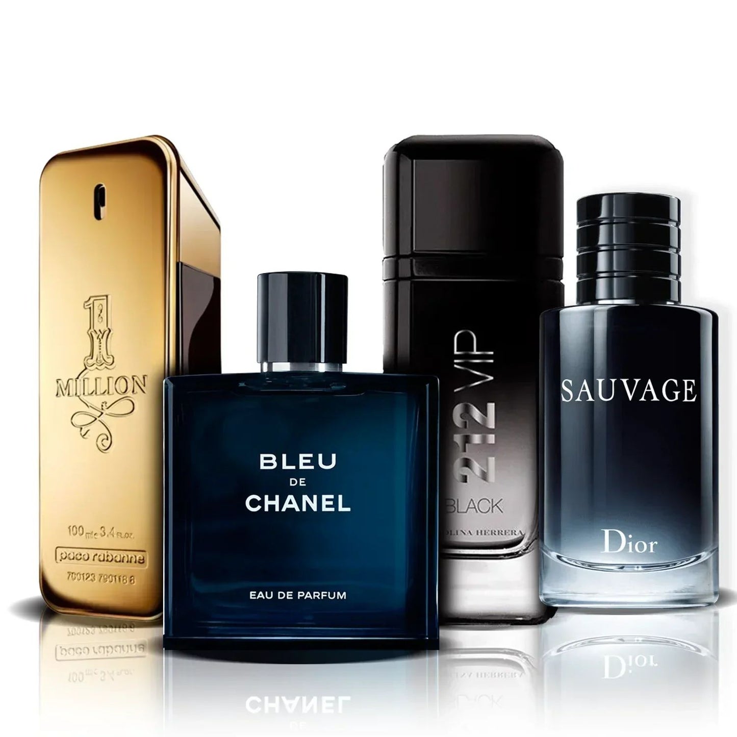 Zestaw 4 perfum | One Million, Bleu de Chanel, 212 VIP Black i Sauvage (100 ml)