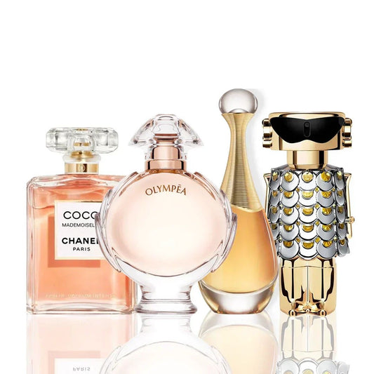 Zestaw 4 perfum – Coco Chanel + Olympea + J'Adore + Fame 100 ml